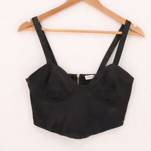 Cherry Cloth Corset Top Bustier Womens Size M Black Whimsigoth Indie Sleaze Club